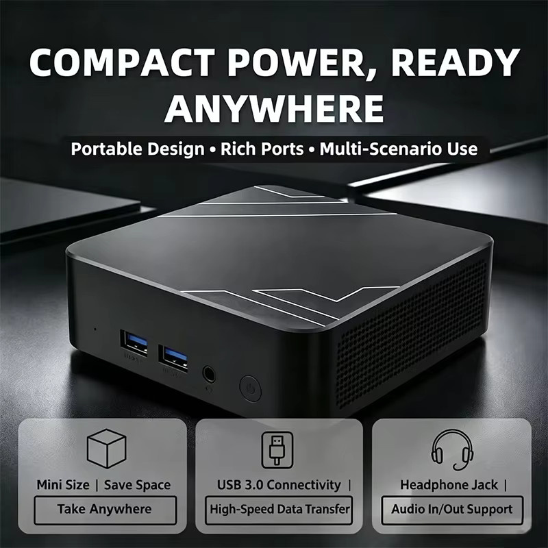 Leichtgewichtiger Mini-PC mit Intel Core N150, 16GB RAM und 512GB bis 2TB SSD, WiFi 6 und Bluetooth 5.2 für 4K-Video und Gaming - Bild 4