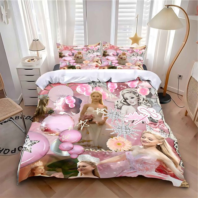 3-teiliges Bettwäsche-Set Lodestar Böse Hexe Design in Pink, 3D-Druck aus Mikrofaser, B/H: 140 x 210 cm - Bild 1