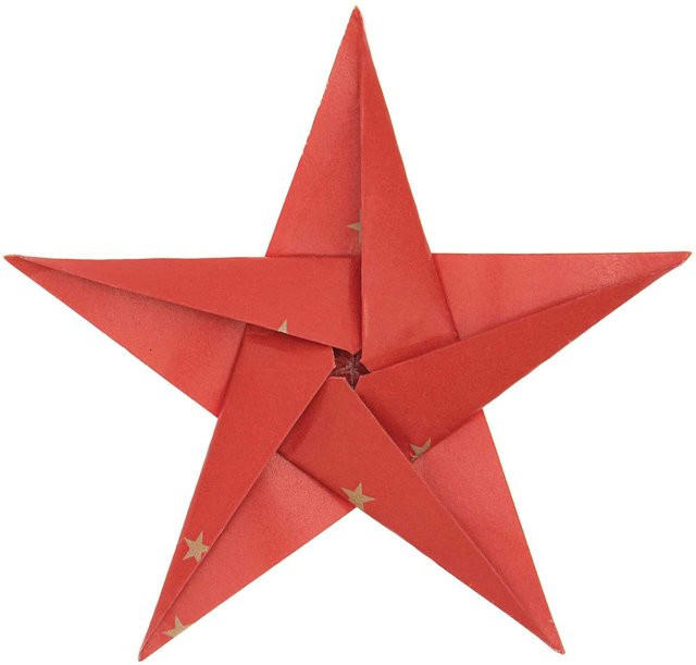 Rico Design Paper Poetry Bascetta Origamipapiere Sterne in Rot-Gold, B/B: 20 x 20 cm - Bild 1