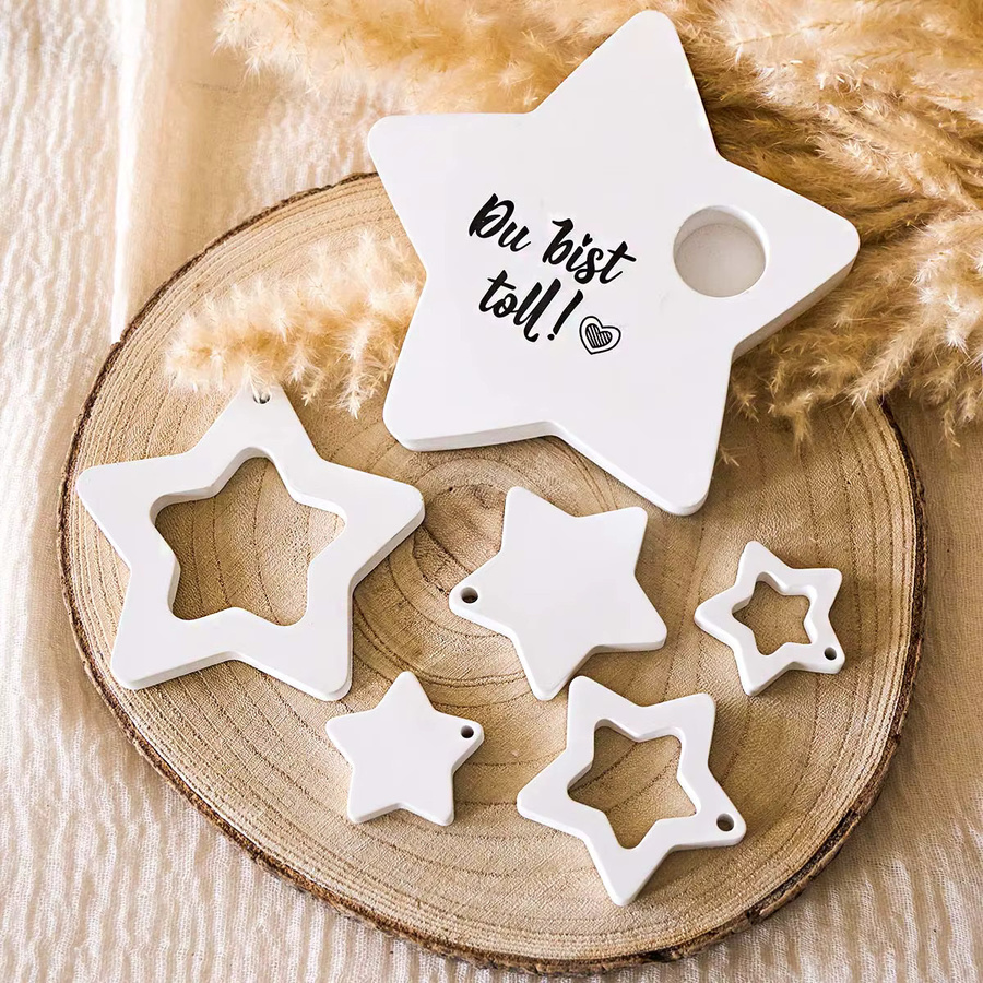 UDOCOOL Star Series Silikonform für DIY Beton Kerzenhalter und Ornamente in Form eines Pentagramms, Weiß - Bild 2