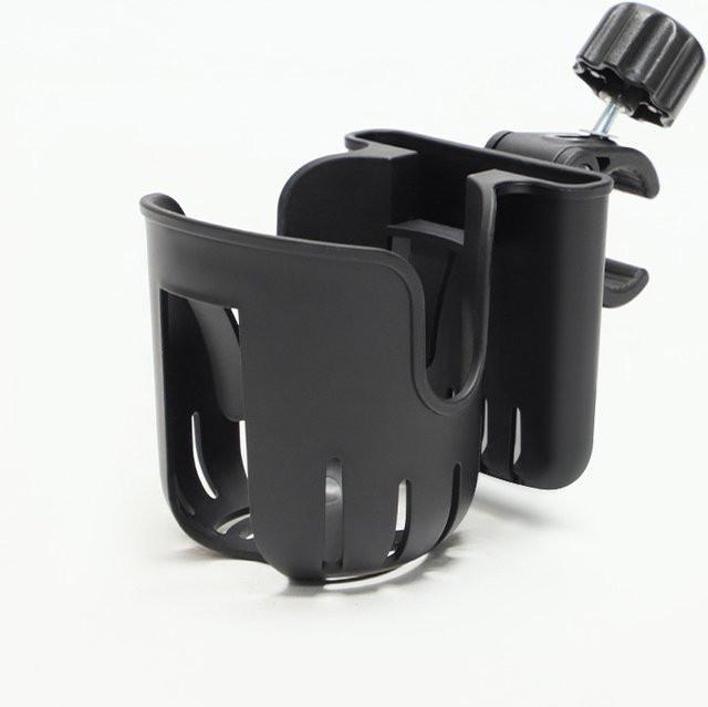 Universal Getränkehalter für Baby-Kinderwagen und Kinder-Fahrräder in Schwarz - Bild 1