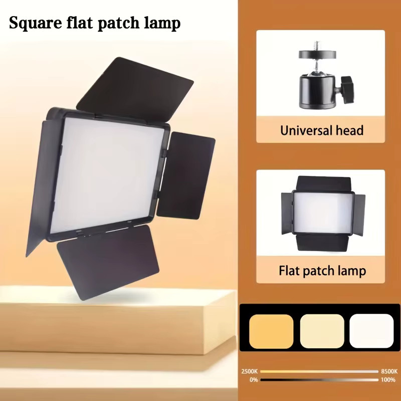 Quadratisches 9-Zoll LED-Ringlicht für Video und Fotografie mit 43-Zoll Stativ, USB-Stromversorgung, 3 einstellbaren Lichtfarben und 4-Blatt-Diffusor in Schwarz - Bild 4