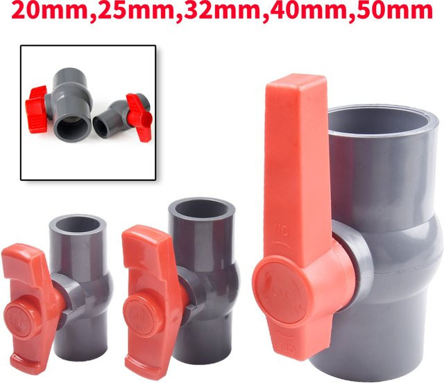 VIBRATITE PVC-Kugelhahn für Wasserleitungen mit Schiebeanschluss, Durchmesser: 32 mm - Bild 1