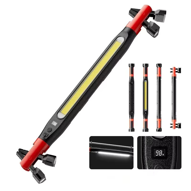 JIASHUAIXIN Wiederaufladbare LED-Arbeitsleuchte mit COB-Technik, Magnetische Arbeitslampe mit Haken und Magnetfuß in Schwarz - Bild 6