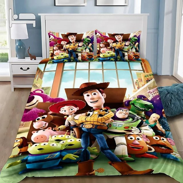 Buzz Lightyear Toy Story Bettwäsche-Set von Jessica Chen, Mehrfarbig, 3-teilig mit Bettbezug und Kissenbezug, B/H: 245 x 210 cm - Bild 1