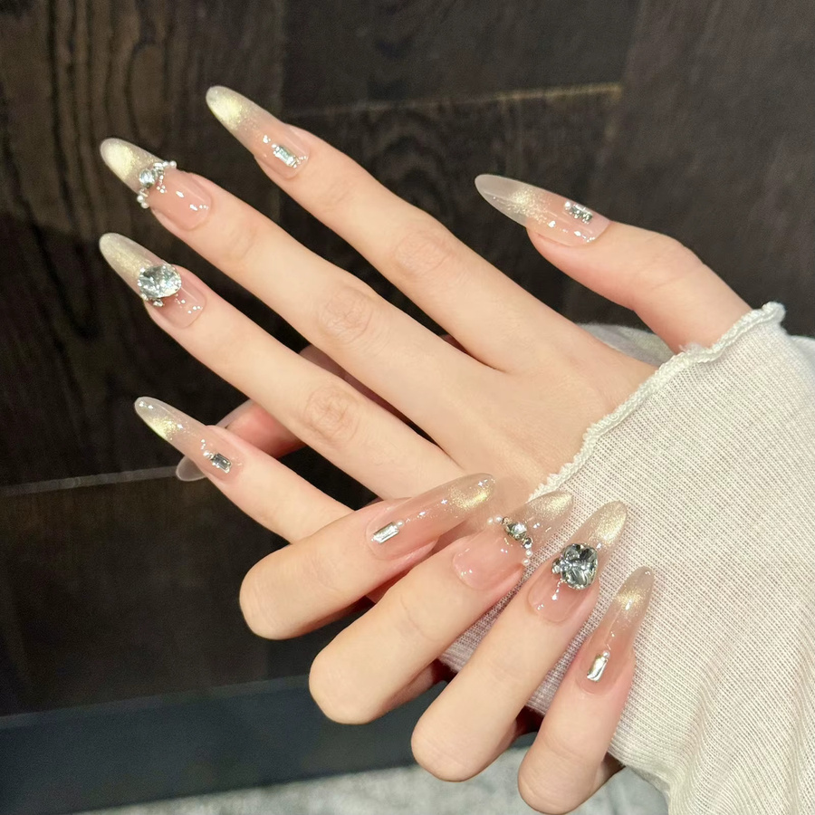 YADORNOS Kunstnägel, Goldglitter, Damen, 10 Stück - Bild 2