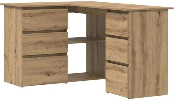 vidaXL Eckschreibtisch Artisan-Eiche in Braun, B/T/H: 145 x 100 x 76 cm