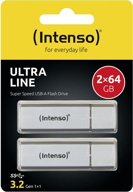 Intenso Ultra Line USB-Stick Doppelpack 128 GB (2x 64 GB) USB Typ-A 3.2 Gen 1 Silber - Bild 1