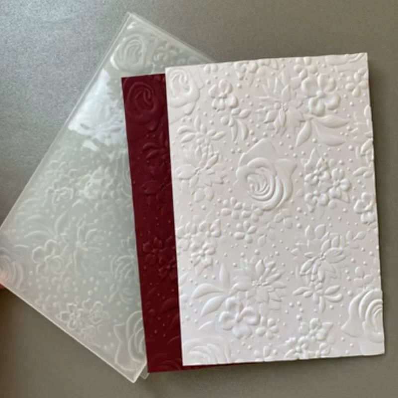 Elegante Blumendekoration mit 3D geprägter Ordner Textur für DIY Scrapbook und Handwerk - Bild 4