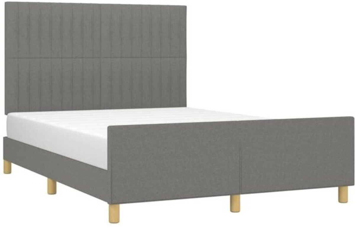Polsterbett vidaxl in Anthrazit aus Stoff und Holz, B/T/H: 140 x 200 cm - Bild 1