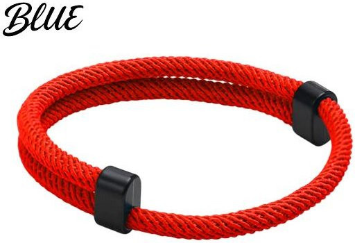 SILVERHOO Sportarmband Herren, Nylon, rot, geflochten - Bild 1