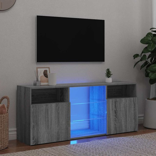 vidaXL TV-Schrank mit LED-Beleuchtung in Grau Sonoma Eiche, B/T/H: 120 x 30 x 50 cm - Bild 2