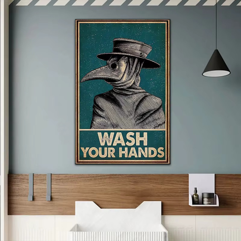 Vintage Leinwandgemälde Potdemiel mit lustigem Spruch zur Raumdekoration in Mehrfarbig - Bild 2