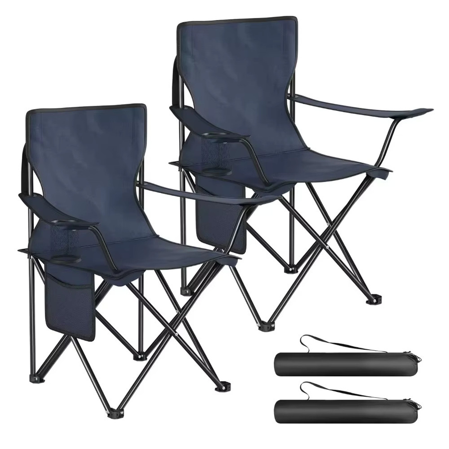 WOLTU 2er Set Outdoor Campingstühle in Blau mit Getränkehalter und Seitentaschen - Bild 2