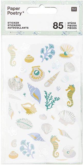 Rico Design Paper Poetry Sticker Mermaid Muscheln 85 Stück - Bild 1