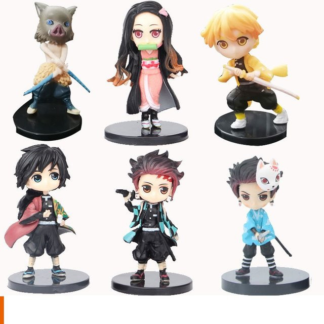 Bandai Kimetsu no Yaiba Nezuko Tanjiro Zenitsu Inosuke Anjuro Doll Q Figural PVC-Modell, Einzelfigur, Kunststoff, Bunt / Mehrfarbig - Bild 1