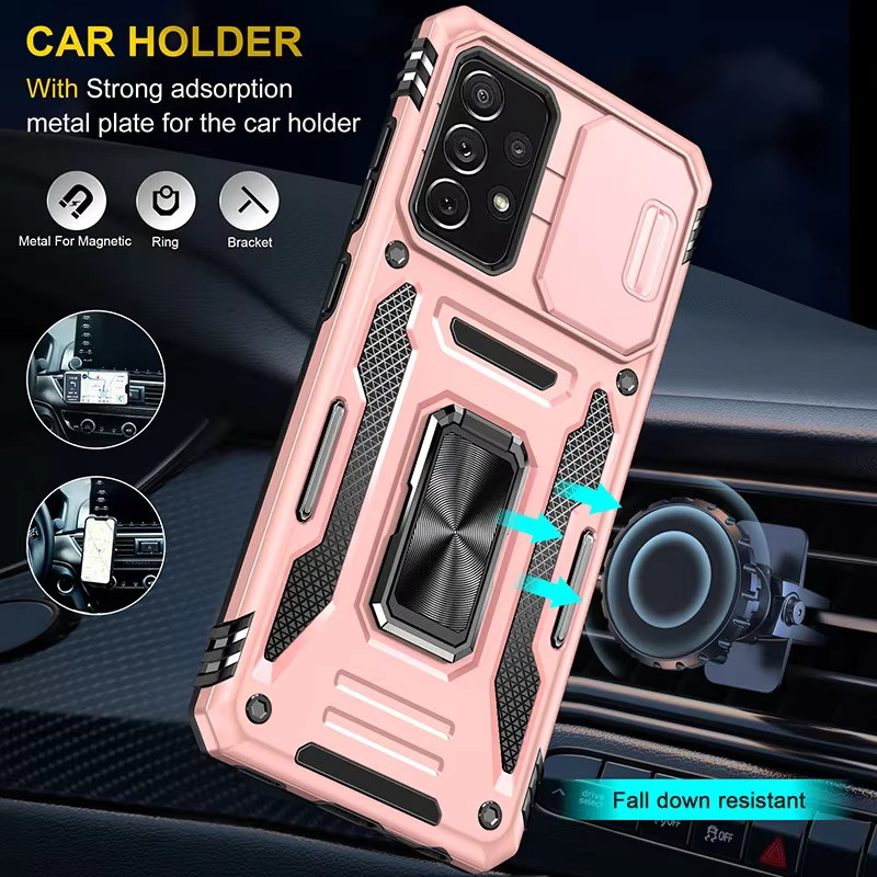Magnetische Schutzhülle für Samsung Galaxy A55 A35 A32 A12 A13 A22 A23 A71 A52 A72 A82 mit Kamera-Objektivabdeckung und Rutschschutz in Schwarz oder Pink - Bild 4