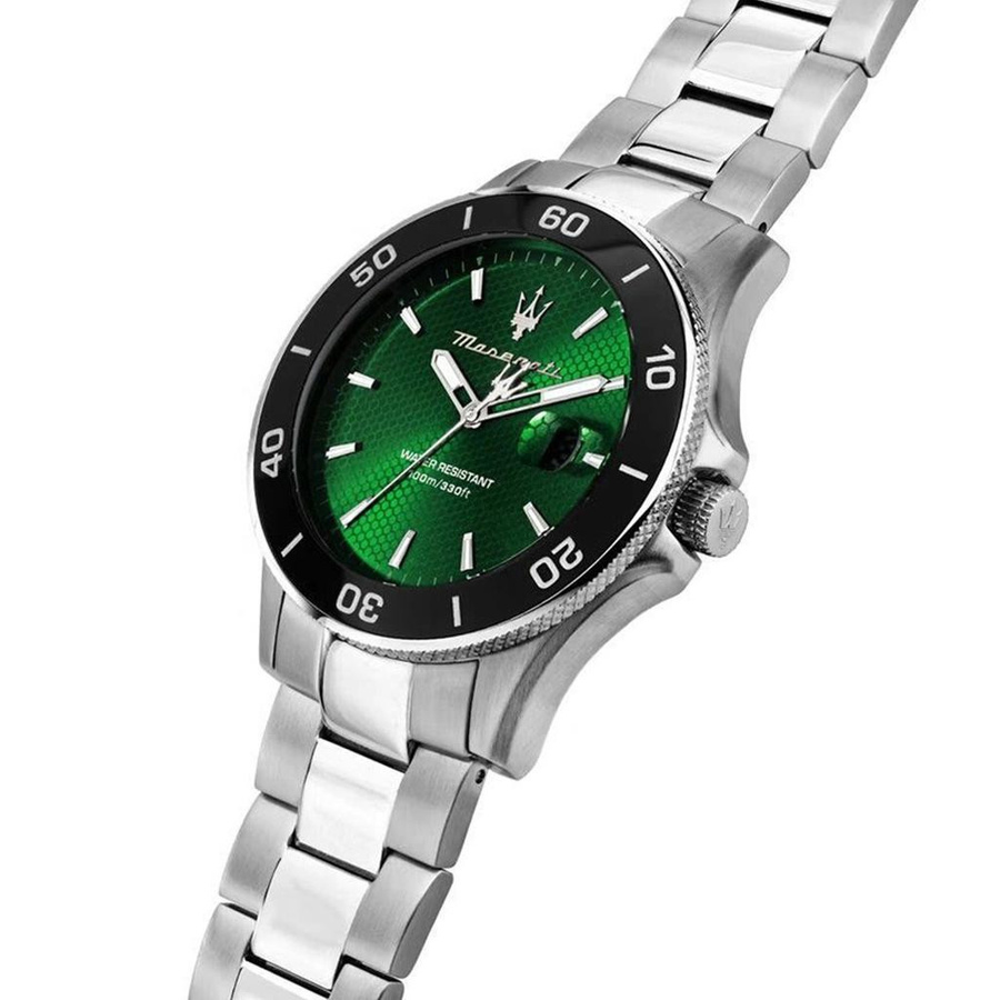 Maserati Herrenuhr Competizione, Edelstahl, Grünes Zifferblatt, Quarz, 43 mm - Bild 2