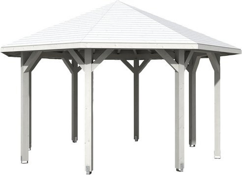 SKANHOLZ Pavillon Nice 2 aus Leimholz Fichte in Weiß B/T/H: 484 x 484 x 330 cm - Bild 1