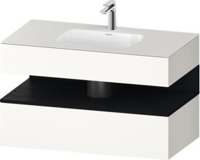 Duravit Qatego Einbauwaschtisch-Möbel-Set in Weiß/Schwarz matt, B/T/H: 100 x 55 x 60 cm - Bild 1