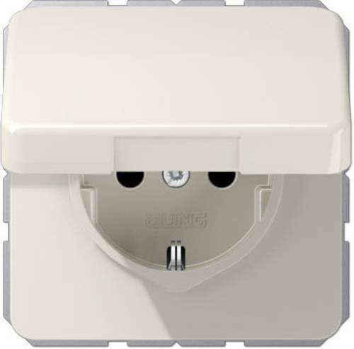 Jung Schuko-Steckdose mit Klappdeckel CD 1520 BFKIKL in Weiß - Bild 1