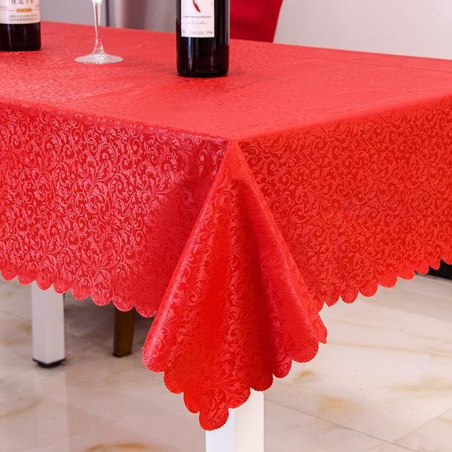 Wasserdichte und schmutzabweisende Tischdecke von Exquisite Home Decor in Rot mit floralem Muster, rechteckig, B/B: 120 x 160 cm - Bild 1