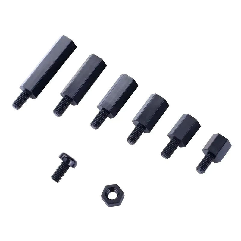 Skeyo 180er Set Sechskant-Nylon-Abstandshalter mit flachem Kopf in Schwarz und Weiß - Bild 2