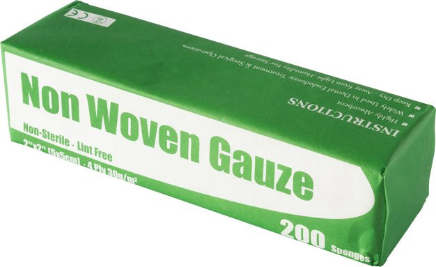 ACROSSDENTECH Vlies-Gaze-Einwegschwamm, gefaltet, 5,1 x 5,1 cm, 200 Stück - Bild 1