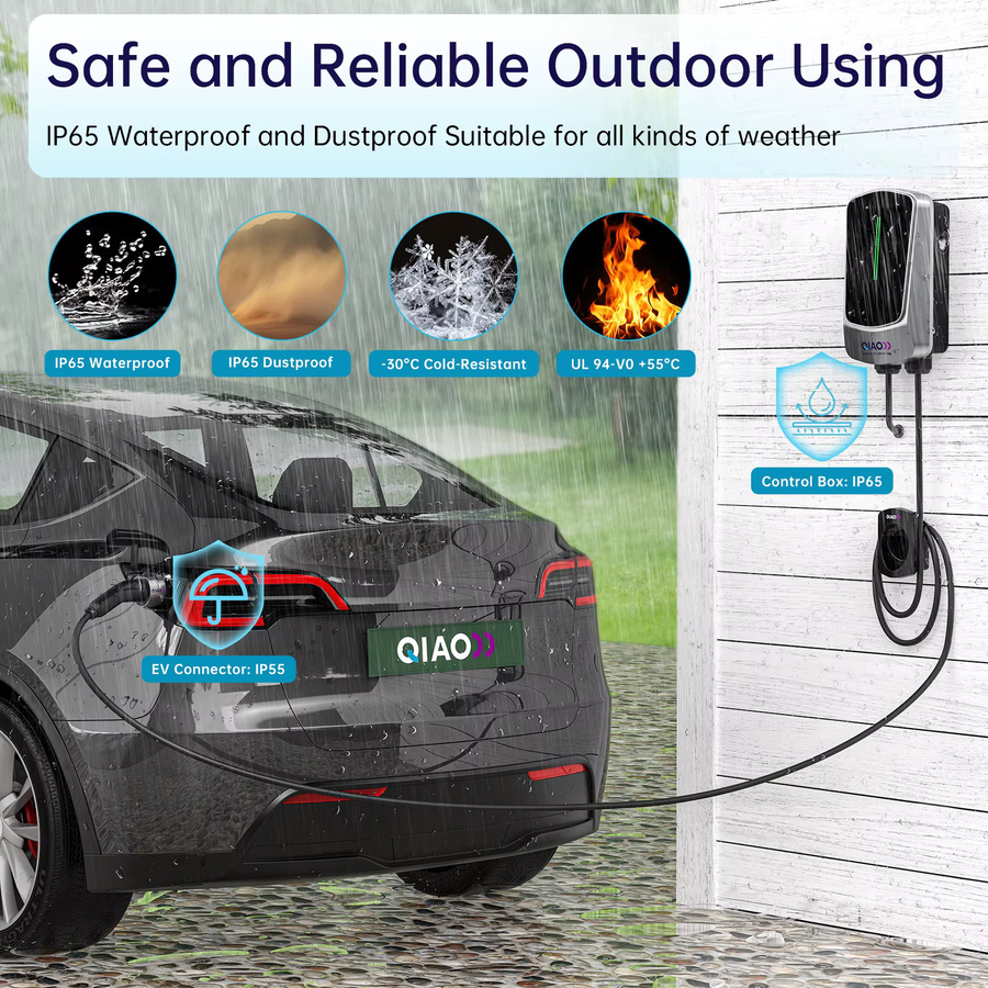 QIAO Typ2 Plug-and-Charge Ladegerät für Elektrofahrzeuge, wandmontierte Heimladestation nach europäischem Standard - Bild 5