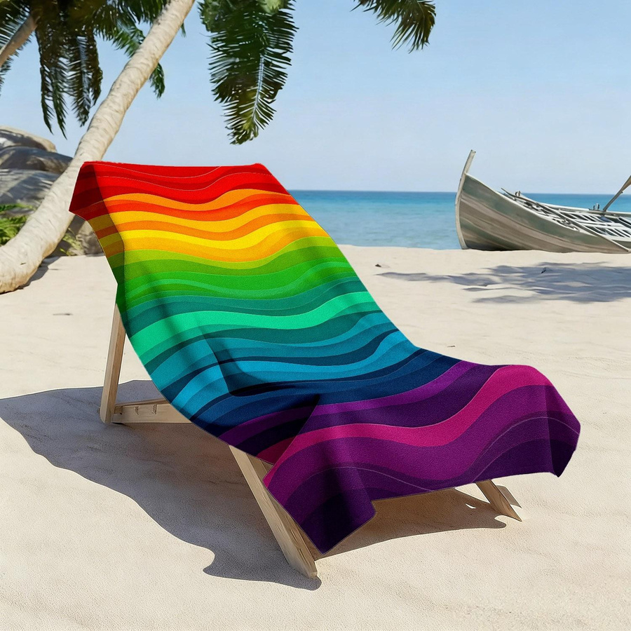 Shanika Chen Strandtuch Regenbogenstreifen Multicolor B: 40 cm, H: 60 cm - Bild 4