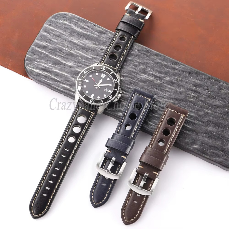 crazyband Uhrenarmband Echtleder, Schwarz, Unisex - Bild 3
