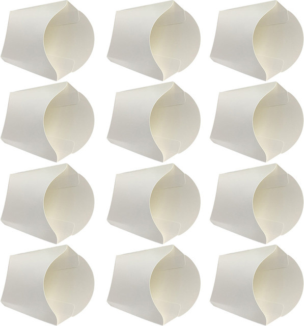 50 Stück weiße Pommes-Frites-Becher aus Papier, multifunktionale Snack-Boxen und Popcorn-Behälter, ölbeständig - Bild 1