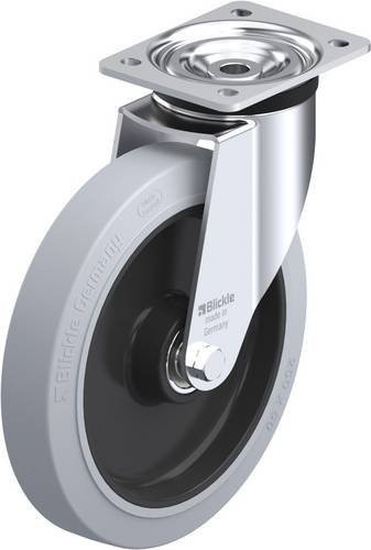 Blickle L-POEV 250K-3-SG Lenkrolle in Schwarz und Grau mit 250 mm Rad-Durchmesser und 500 kg Tragfähigkeit - Bild 1