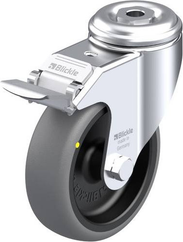 Blickle LKRA-TPA 101G-11-FI-ELS Lenkrolle mit Feststeller, Rad-Durchmesser: 100 mm, Tragfähigkeit: 70 kg, Farbe: Grau/Schwarz/Silber - Bild 1