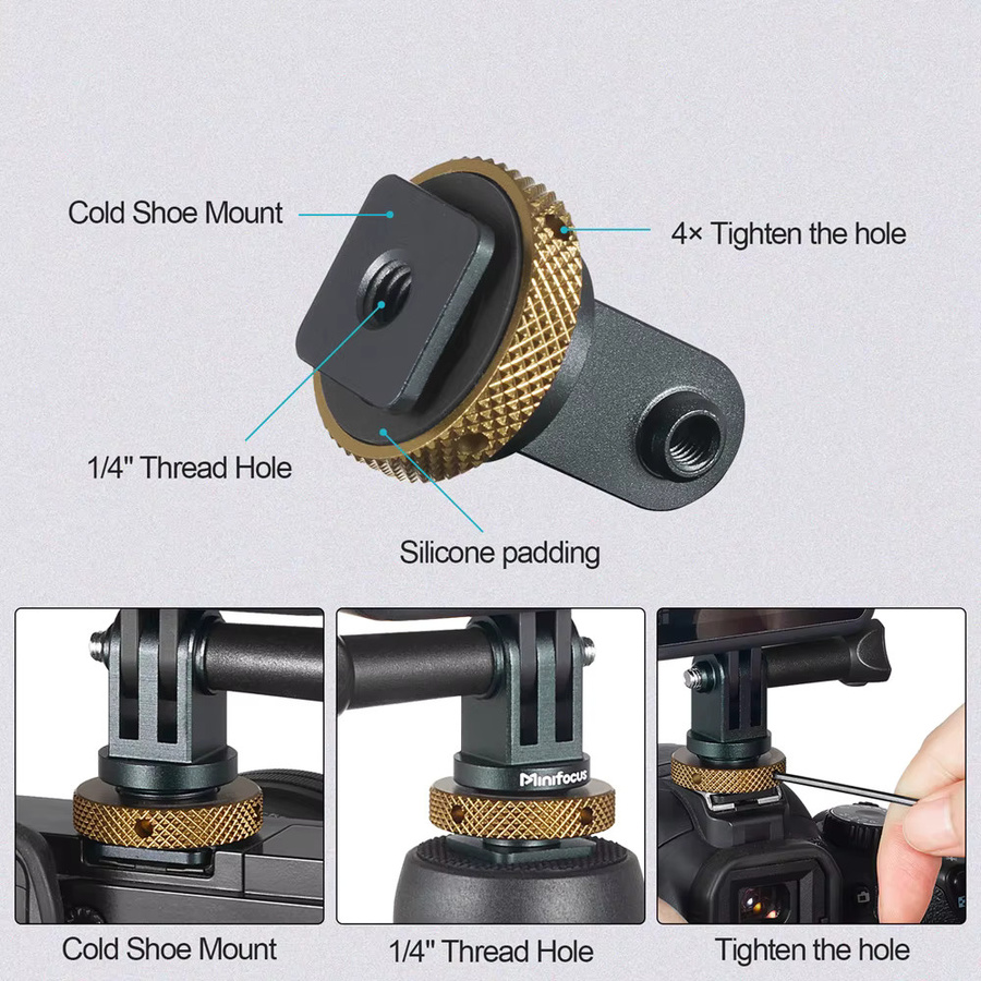DJI Osmo Pocket 3 Hot Shoe Adapter in Schwarz für Mikrofon und Video-Licht-Halterung - Bild 2