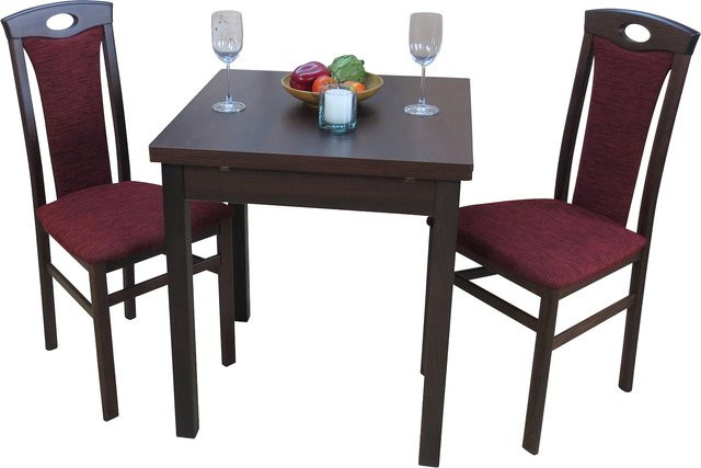 Möbel direkt online Essgruppe Dinner for Two Kassel aus Buche in Buche Natur-Nuss Dunkel, 3-teilig - Bild 1