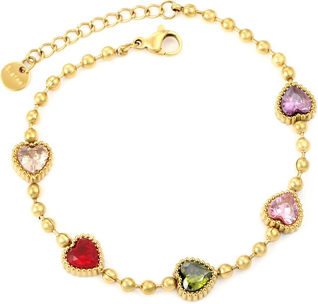 LUXUSTEEL Armband Edelstahl, Zirkonia, Bunt, Damen - Bild 1