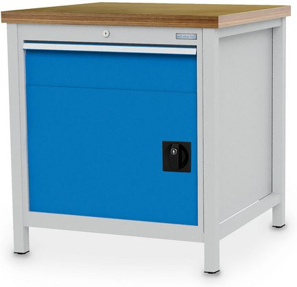 Bedrunka + Hirth Kastenwerkbank aus Stahlblech in Grau, B/H/T: 81 x 85,9 x 75 cm - Bild 1