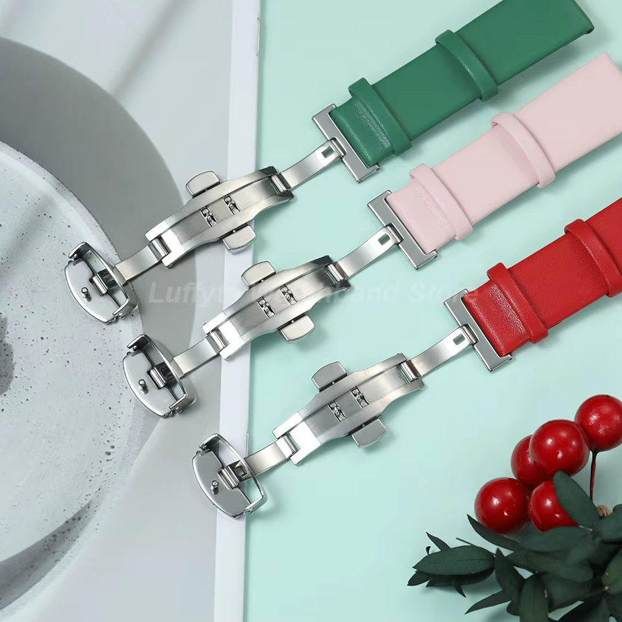 Luffyte Uhrenarmband Leder, Schmetterlingsverschluss, Damen - Bild 2