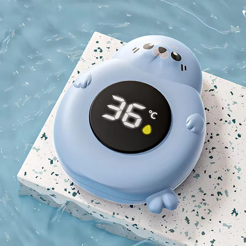 JUSTLANG Blue Seal Baby Badewanne mit LED Thermometer und schwimmendem Temperatursensor in Blau - Bild 3
