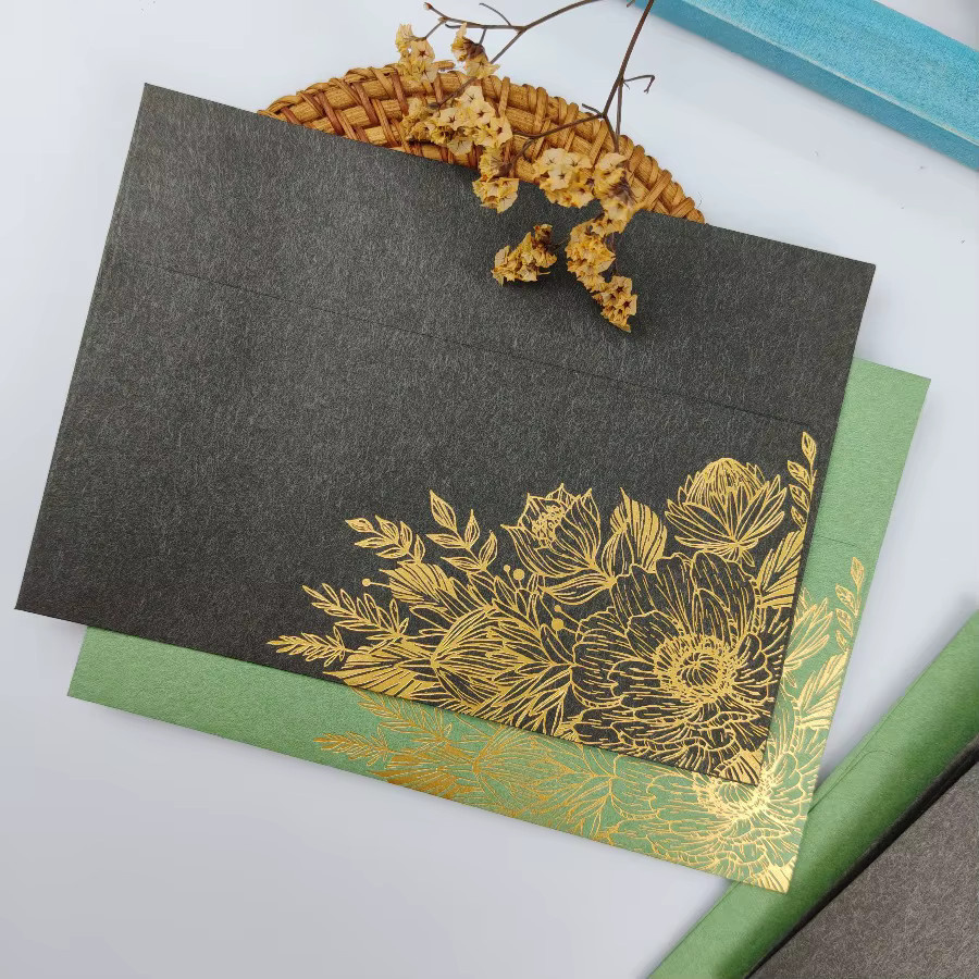 10 Stück Bronzing-Geschenkumschläge aus Papier in Schwarz für Hochzeitseinladungen - Bild 2