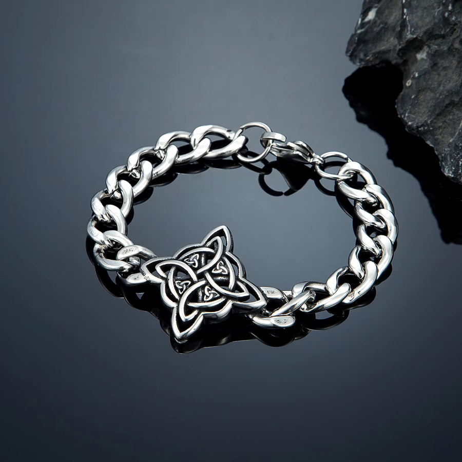 Armband Wikinger Keltischer Knoten, Edelstahl, Herren, Silber - Bild 1