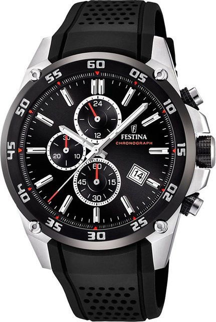 Festina Chronograph, Quarz, Edelstahl, 47 mm, Herren, Schwarz - Bild 1