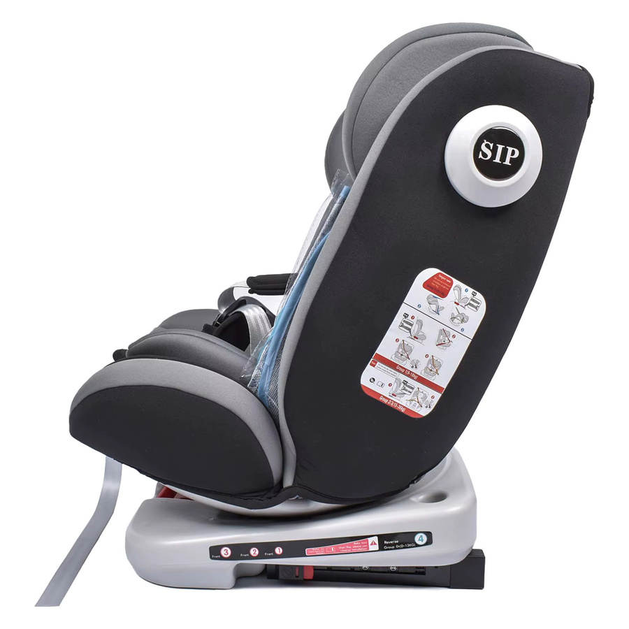 AP03 KL005 Kindersitz 360 Grad drehbar mit ISOFIX und 5-Punkt-Gurt, Grau, 9-36kg, 0-12 Jahre, ECE R44/04 - Bild 3