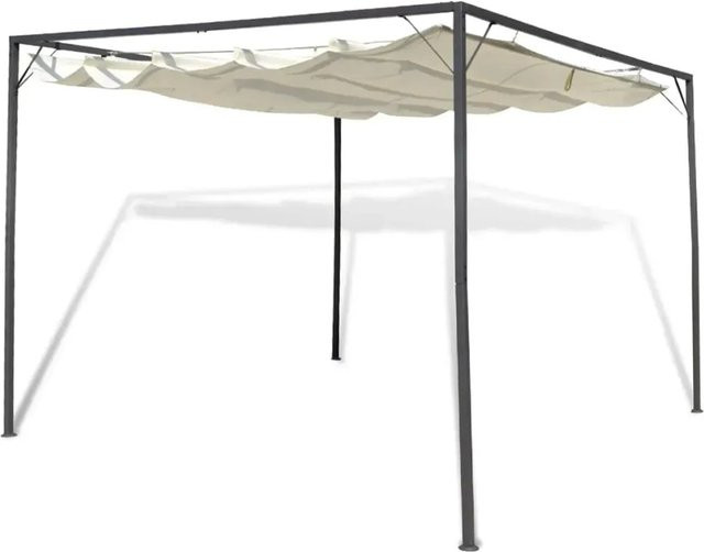vidaXL Gartenpavillon mit versenkbarem Dach in Beige aus Stahl und Polyester - Bild 1
