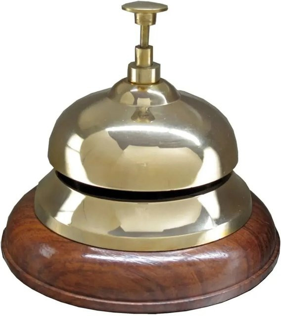 Ich-Zapfe Tischklingel Major aus Edelholz und Messing in Gold - Bild 1