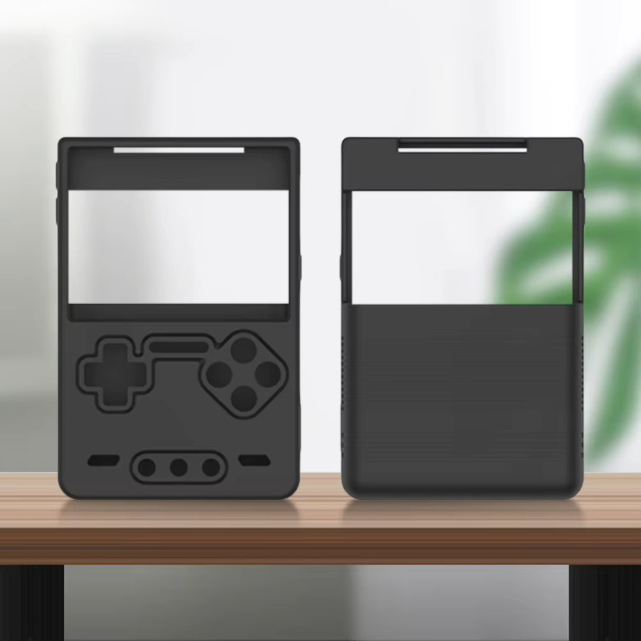 Kratzfeste Silikon-Schutzhülle mit Trageband für deine Trimui Brick Handheld-Spielekonsole von ALLOET in Schwarz - Bild 1