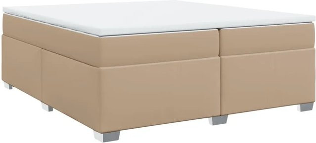 vidaXL Boxspringbett Hybrid mit Taschenfederkern in Cappuccino-Braun, B/T/H: 200 x 200 x 46 cm - Bild 1