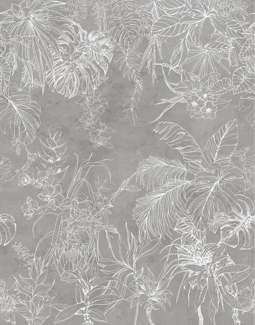 Schöner Wohnen Vliestapete Floral in Braun-Weiß-Grau, B: 270 cm, H: 212 cm - Bild 1