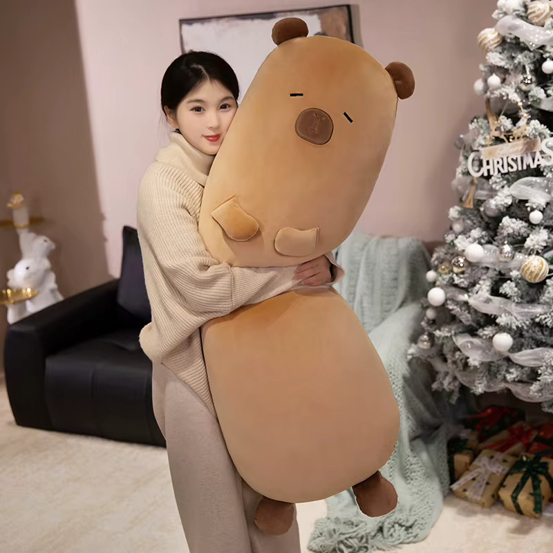 TANGJANE Capybara Lange Kissen, Plüsch / Textil, Braun - Bild 3